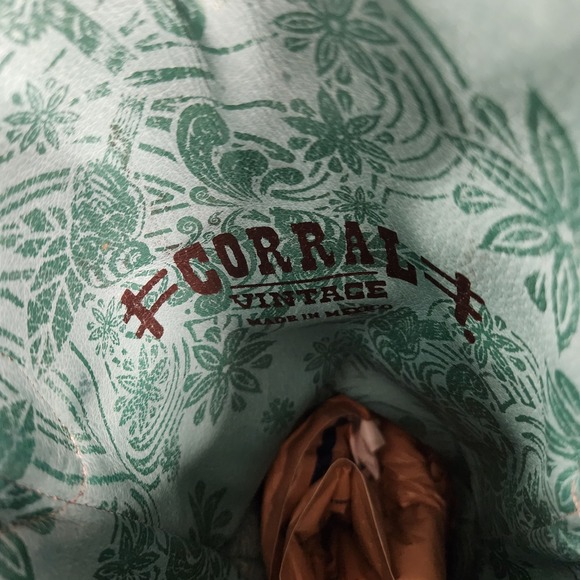 Corral Vintage Cross Square Toe Cowboy Western Boots 6.5M Cross Studded Bling - Picture 4 of 16